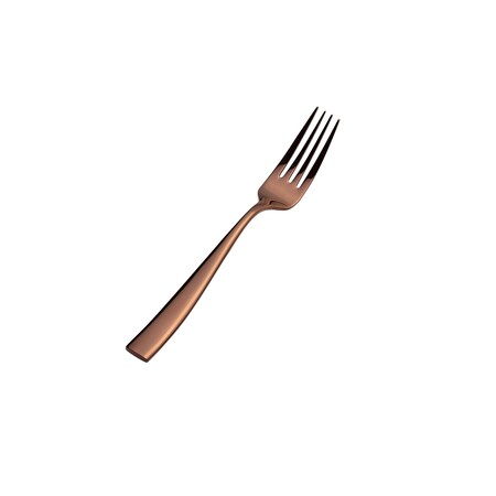 Bon Chef Manhattan, Dinner Fork, Euro, Solid Handle, Mirror Finish, 18/10, 8.38" - Rose Gold , set of 12 S3017RG